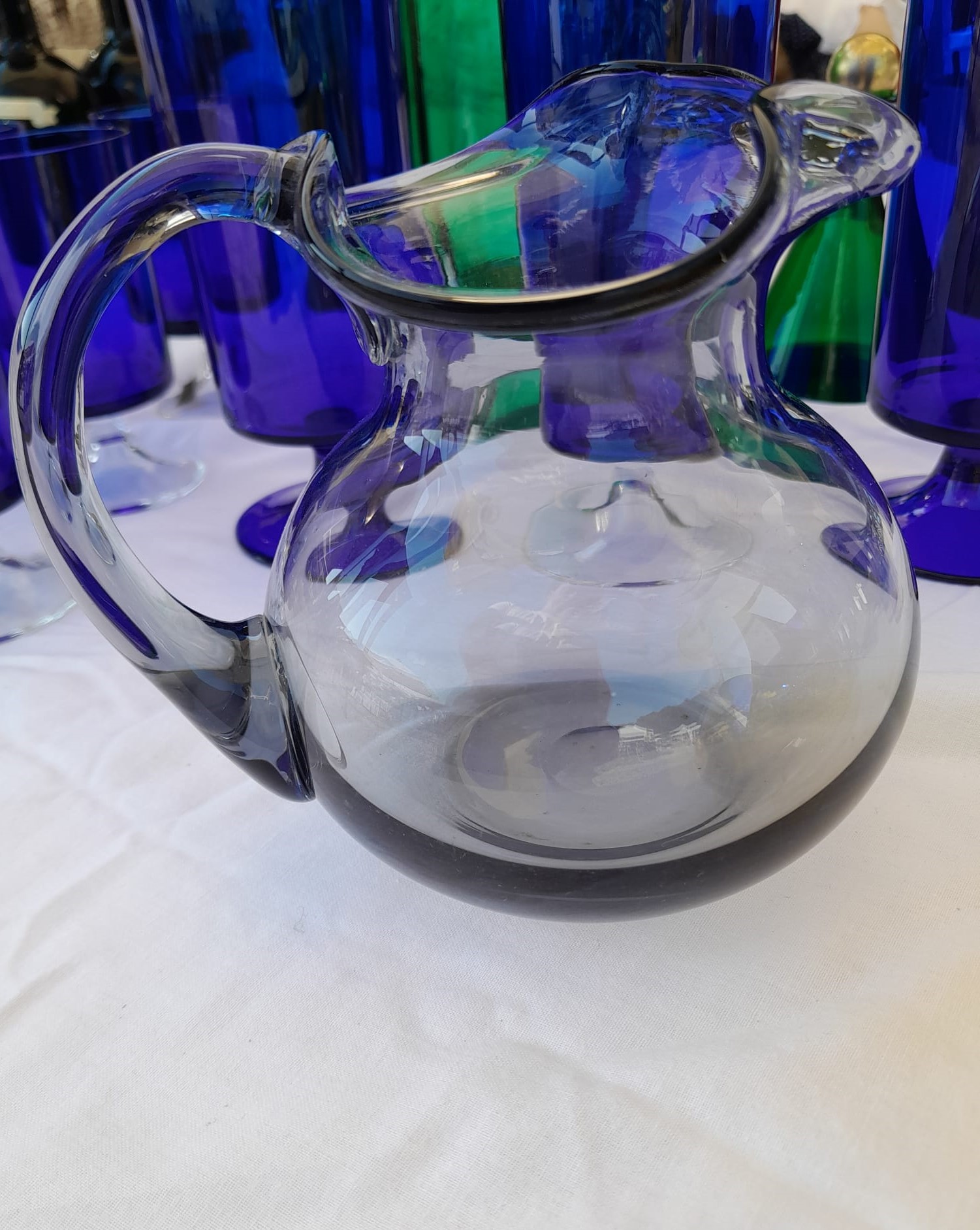 Dettaglio di Brocca Nason & Moretti – Murano – Vetro artistico color ambra – Etichette originali
